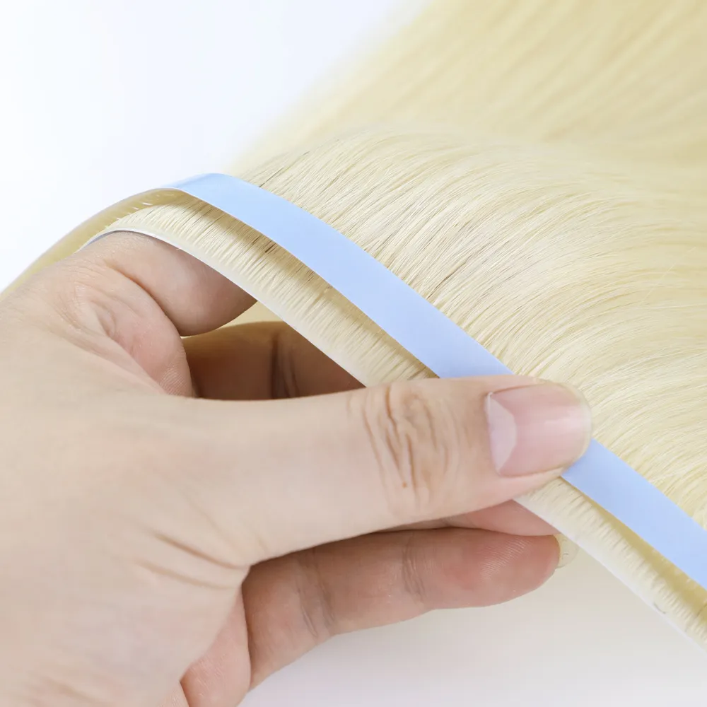 STYLEUHAIR 20*0.8CM Long Seamless Injected Hand-Tied Invisible Tape In Hair Extension 4Pcs Soft And Full Silk Straight Virgin Human Hair (