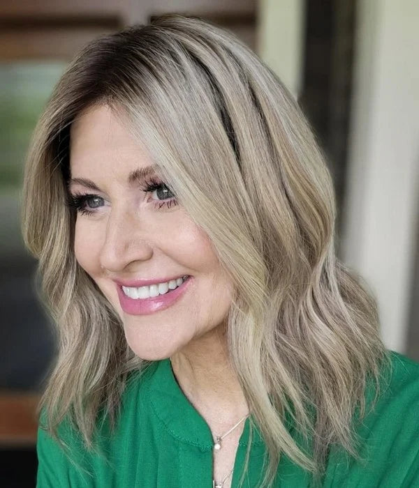 Styleuhair Ash Blonde Ombre Color Lace Front & Monofilament Top Remy Human Hair Wigs