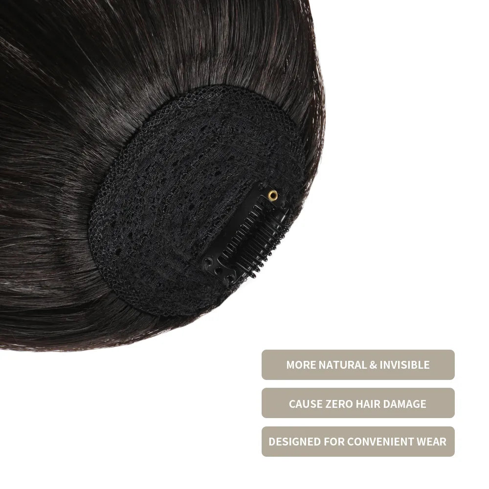 STYLEUHAIR Clip In Bangs Hair Invisible Clips Real Remy Human Hair Wispy Bangs French Bangs (