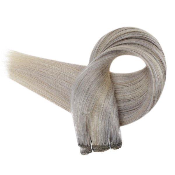 STYLEUHAIR Weft Hair Clip In Hair Extensions Human Hair Seamless Invisible Natural Remy Human Hair Highlight (