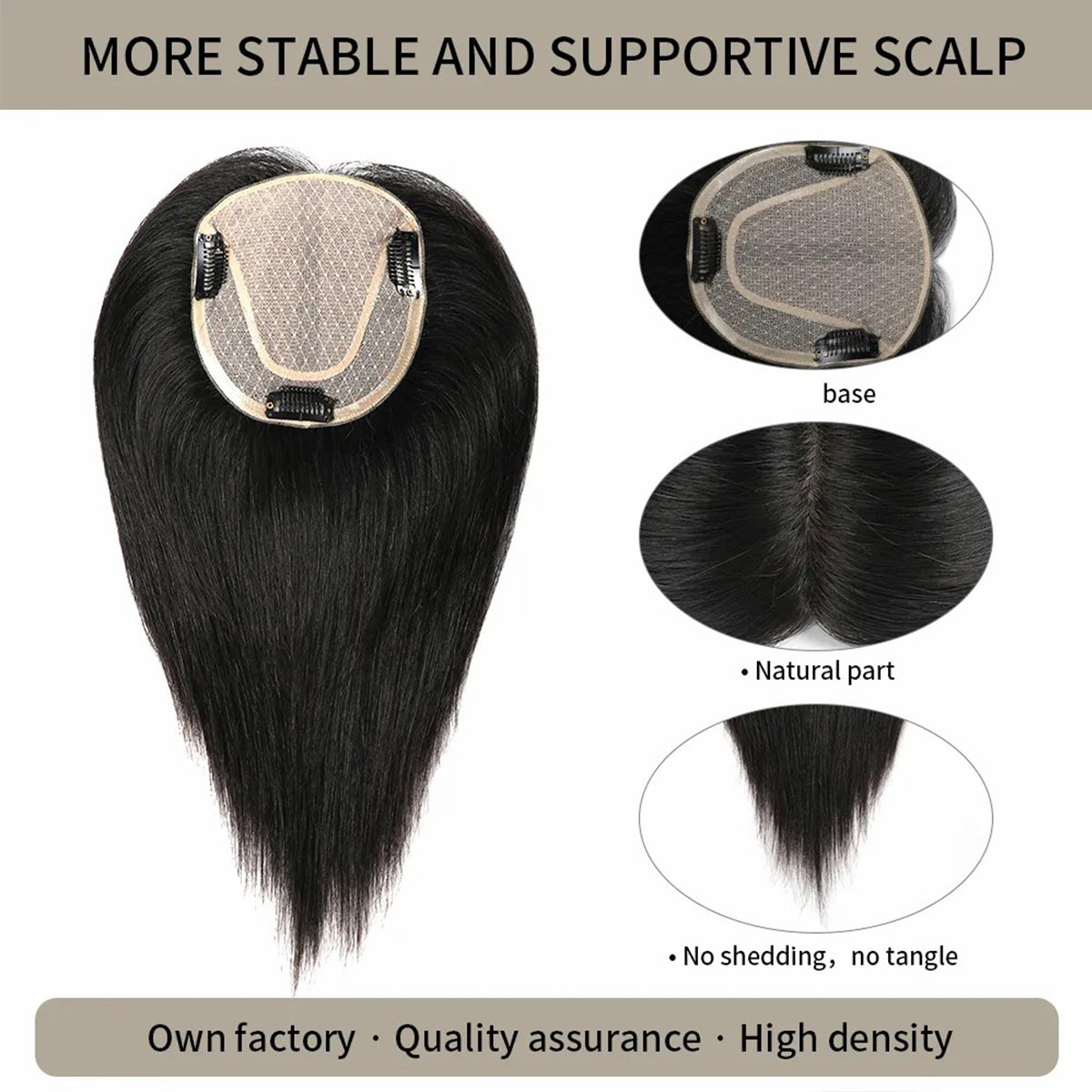 STYLEUHAIR 25cm And 40cm Toppers Clip In For Women Remy Human Hair 180 Density Hand Made 12×13 Mono Silk Base (