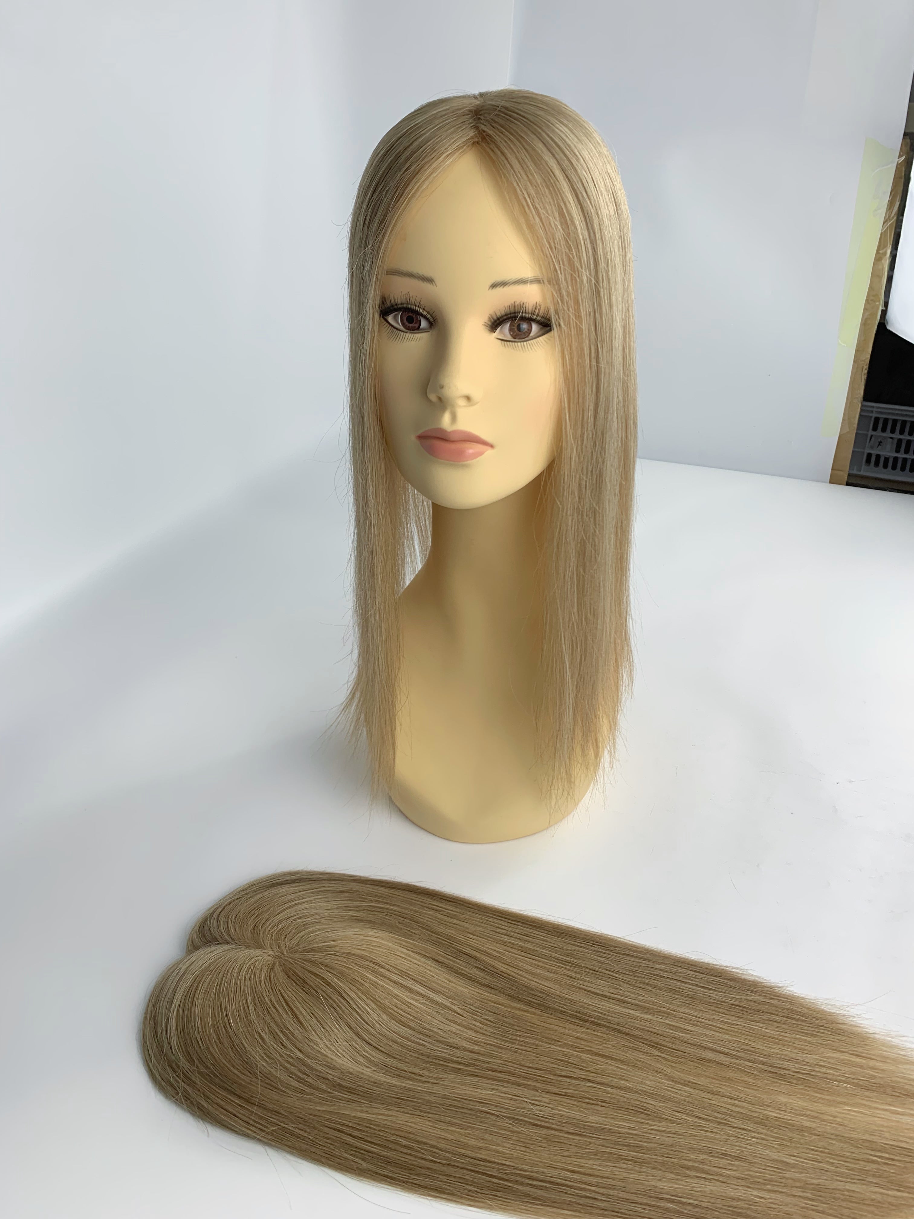 5.5&quot;x6.5&quot; Ava STYLEUHAIR 130 Density Featherlight Ultra-breathable Full Lace Hand-tied MONO Toppers Clip In For Women Raw Human Hair 