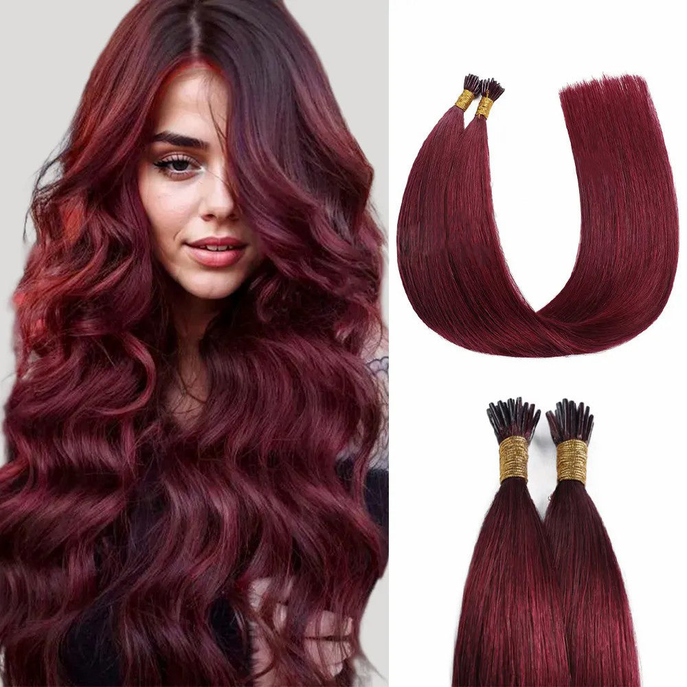 STYLEUHAIR Easy To Install Silky And Smooth 5.0MM*3.0MM*3.0MM I Tip Hair Extensions Straight Natural 100% Remy Human Hair 25 Strands Per Bundle (