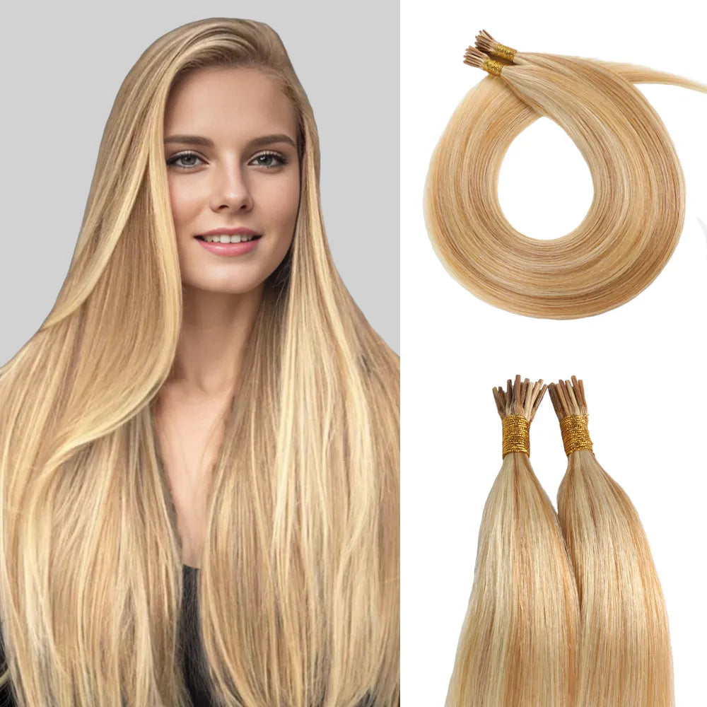 STYLEUHAIR 5.0MM*3.0MM*3.0MM I Tip Hair Extensions Invisible Natural Remy Human Hair (