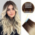 STYLEUHAIR 14-26 Inch Tape In Extension Seamless Injected Hand-Tied Invisible Tape In Extensions Human Hair 20Pcs High Density Shiny Soft 100% Virgin Human Hair (T2 613) Blonde Color Ombre For Women Tape In Extensions Near Me 