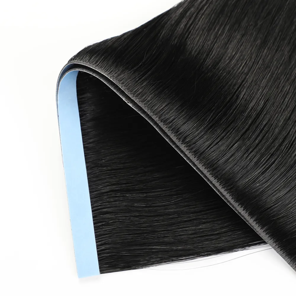 STYLEUHAIR 20*0.8CM Long Seamless Injected Hand-Tied Invisible Tape In Hair Extension 4Pcs Soft And Full Silk Straight Virgin Human Hair (