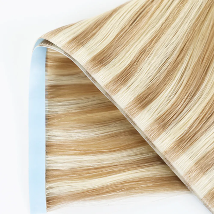 STYLEUHAIR 20*0.8CM Long Seamless Injected Hand-Tied Invisible Tape In Hair Extension 4Pcs Soft And Full Silk Straight Virgin Human Hair (