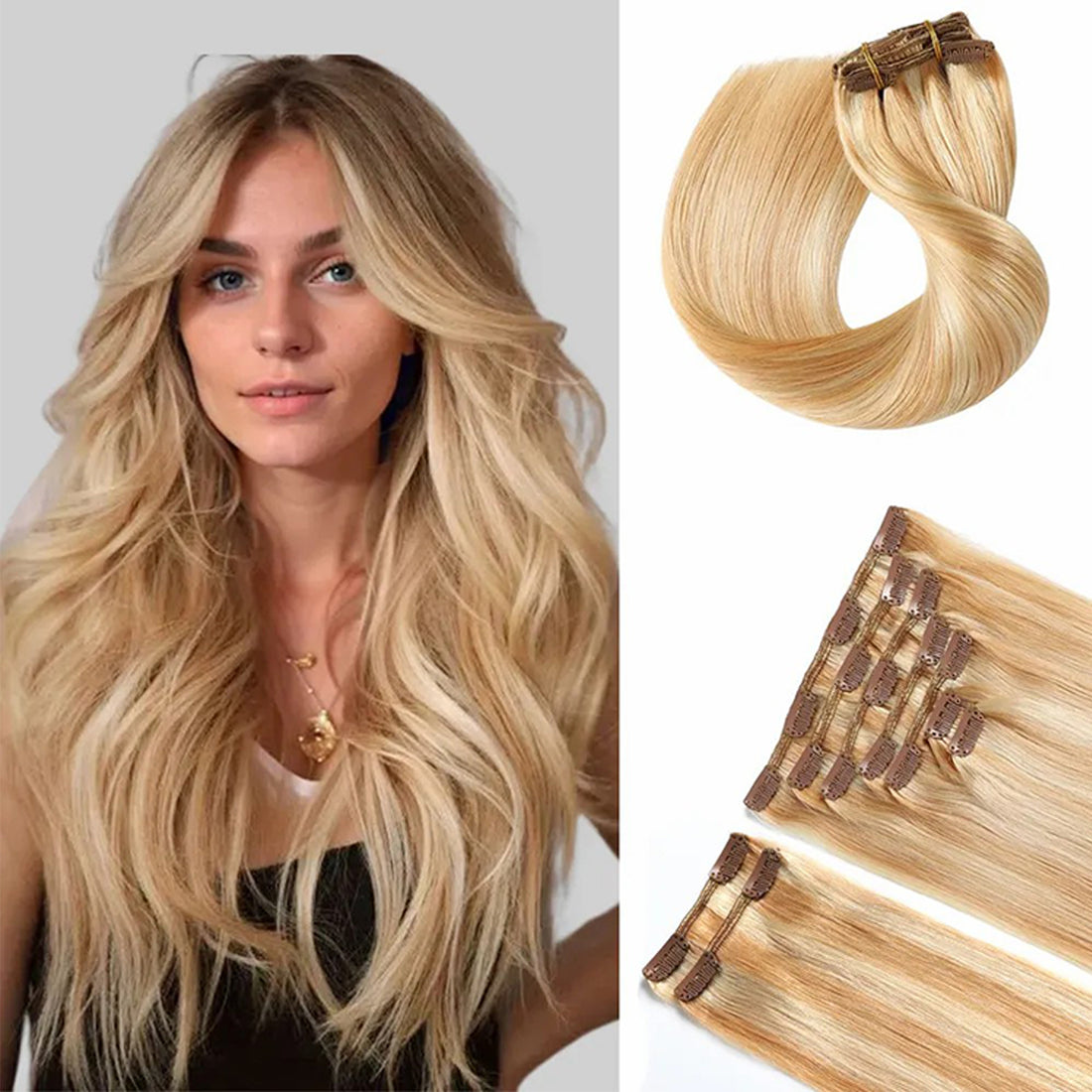 12-28 Inch Clip In Hair Extensions Human Hair 9Pcs 20 Clips Invisible Natural Remy Human Hair (