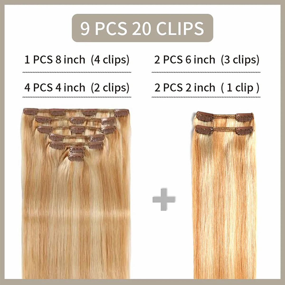 12-28 Inch Clip In Hair Extensions Human Hair 9Pcs 20 Clips Invisible Natural Remy Human Hair (