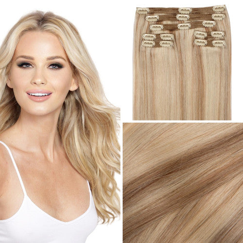 STYLEUHAIR Clip In Hair Extensions Human Hair 7Pcs Clips Invisible Natural Remy Human Hair Clip In Extensions 16-24 Inch (P60/10)