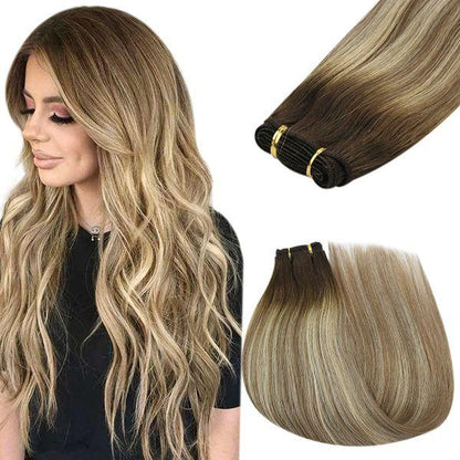 STYLEUHAIR Weft Hair Clip In Hair Extensions Human Hair Seamless Invisible Natural Remy Human Hair Ombre Highlight (