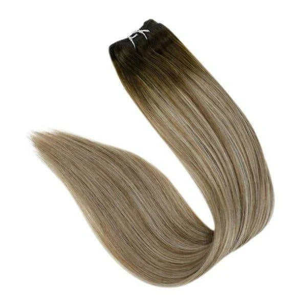 STYLEUHAIR Weft Hair Clip In Hair Extensions Human Hair Seamless Invisible Natural Remy Human Hair Ombre Highlight (