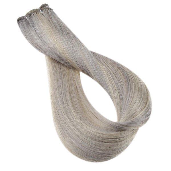 STYLEUHAIR Weft Hair Clip In Hair Extensions Human Hair Seamless Invisible Natural Remy Human Hair Highlight (