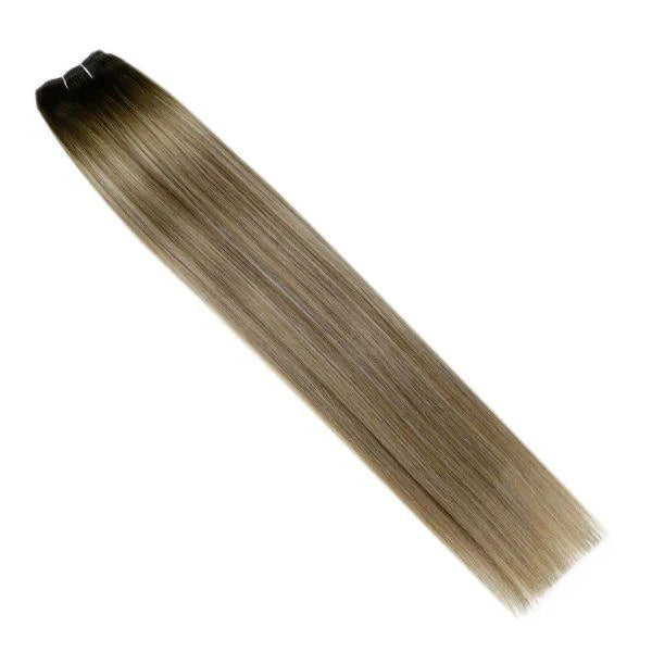 STYLEUHAIR Weft Hair Clip In Hair Extensions Human Hair Seamless Invisible Natural Remy Human Hair Ombre Highlight (