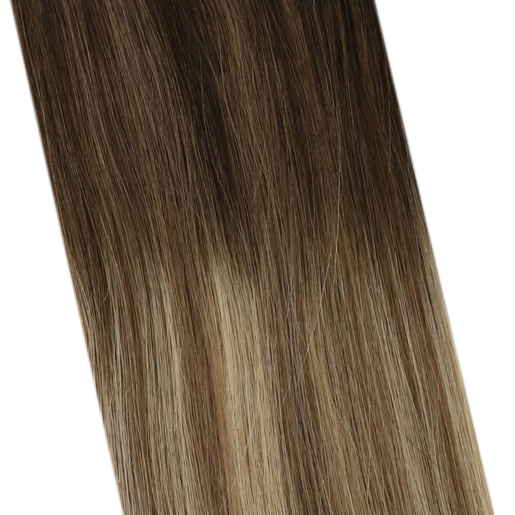 STYLEUHAIR Weft Hair Clip In Hair Extensions Human Hair Seamless Invisible Natural Remy Human Hair Ombre Highlight (