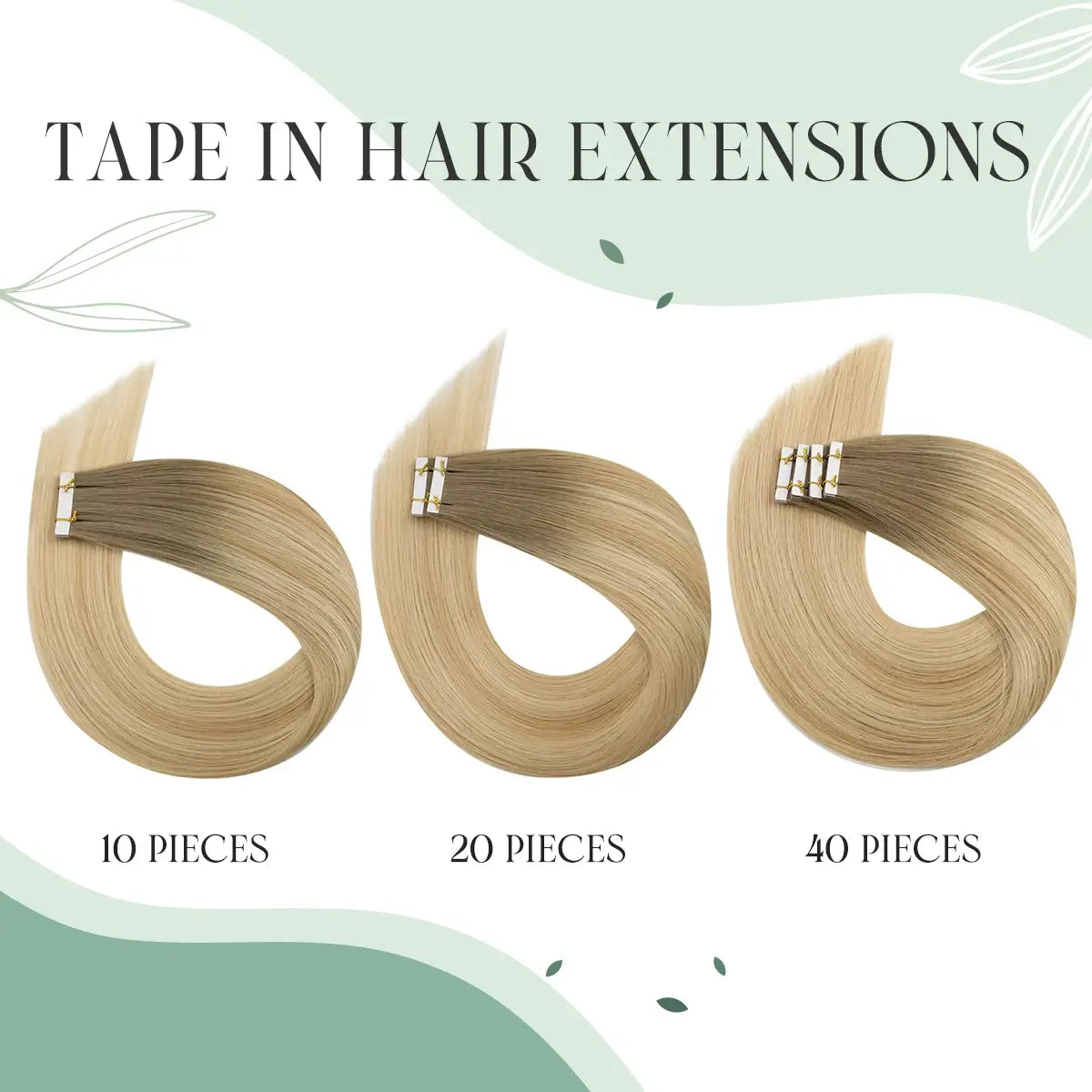 STYLEUHAIR 14-24 Inch Invisible Tape In Hair Extensions 20Pcs Virgin Human Hair (