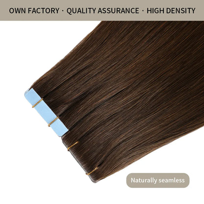 STYLEUHAIR 14-22 Inch Seamless Injected Hand-Tied Invisible Tape In Hair Extensions 20Pcs Virgin Human Hair Tape In Extensions (