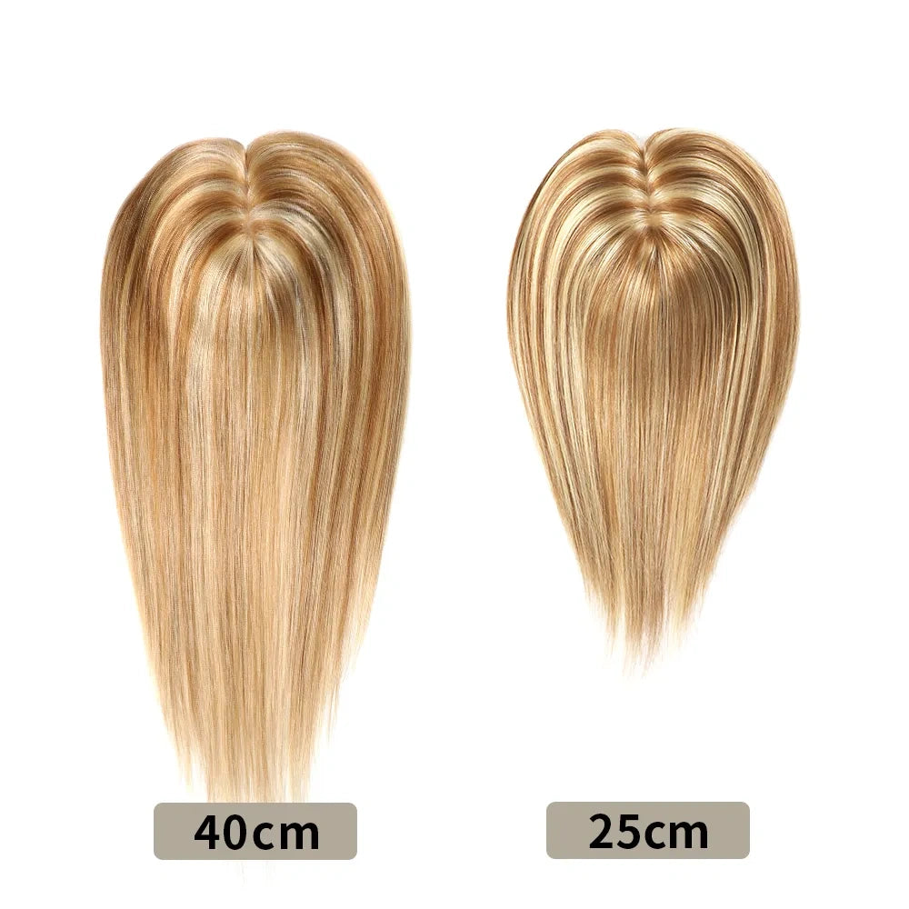 STYLEUHAIR 180 Density 25cm And 40cm Toppers Clip In For Women Remy Human Hair Hand Made 12×13 Mono Silk Base (P10/22 Golden Brown Medium Blonde) mattress tooper