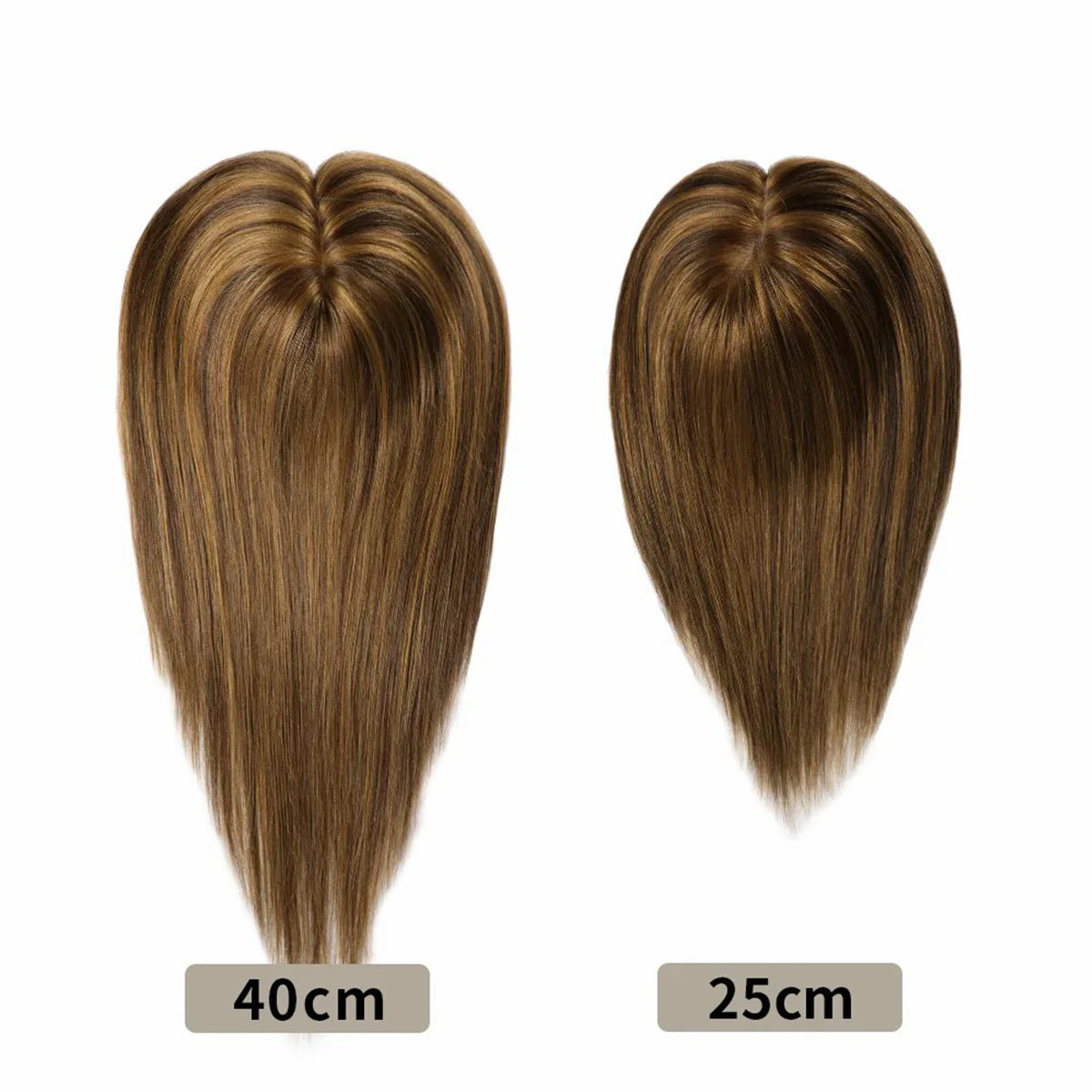 180 Density 25cm And 40cm Toppers Clip In For Women Remy Human Hair Hand Made 12×13 Mono Silk Base Highlight Color (P10/4 Golden Brown Dark Brown)