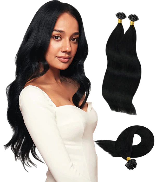 STYLEUHAIR Straight U Tips Hair Extensions Invisible Natural Remy Human Hair Extensions For Women (